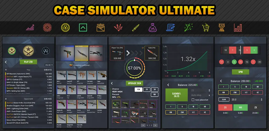 تحميل لعبة سيمولاتور كيس Case Simulator Ultimate CS 2 مهكرة آخر إصدار 2026 للأندرويد